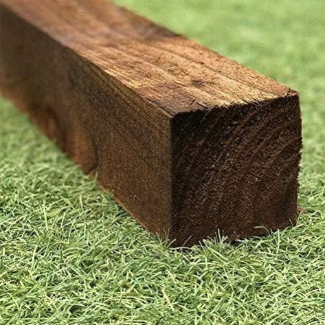 Square Wooden Post Pack of 4 Fence Posts Stained Treated Garden Timber