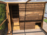 Enclosed Wooden Waterproof Dog Shelter With outside Exercise Run