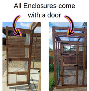 Enclosed Wooden Waterproof Dog Shelter With outside Exercise Run