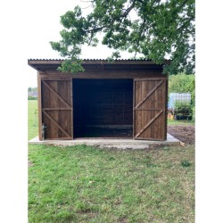 12x12 with double barn doors & overhang 12x12 with double barn doors & overhang