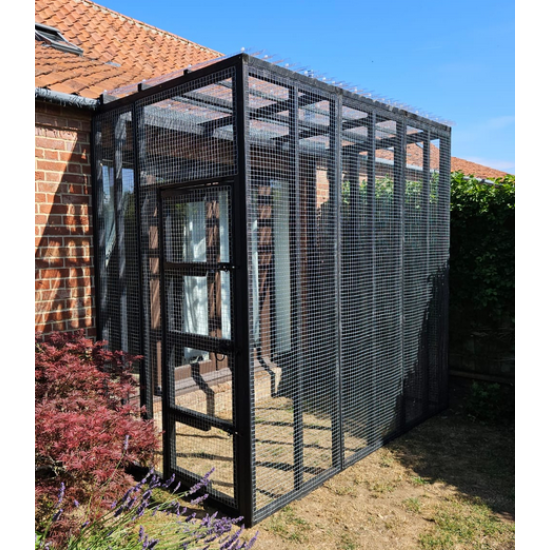 Catio / 3 Sided Cat Run 9ft wide x 5ft Deep x 8ft High Safe Outdoor Play Pen