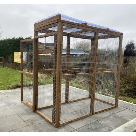 6ft x 3ft Small Animal Run 16G Cats Dog Chickens Rabbits with optional shelves and roof 