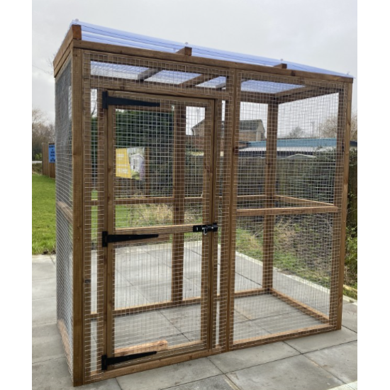 6ft x 3ft Small Animal Run 16G Cats Dog Chickens Rabbits with optional shelves and roof 