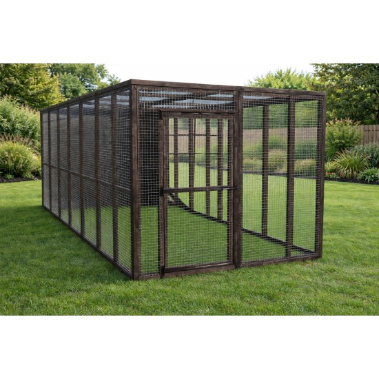 Black Cat Run With Raised Sleeping Box 6ft x 14ft