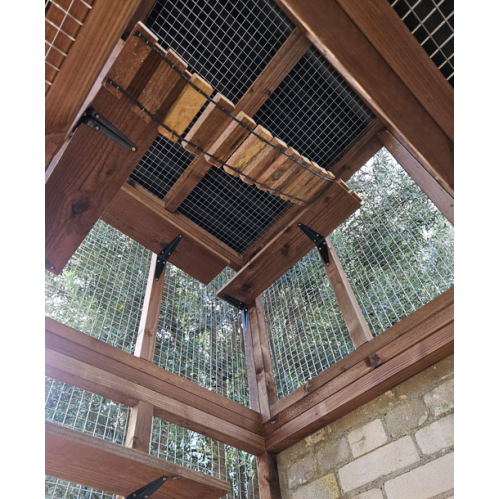 3 Sided Catio with Lookout Tower