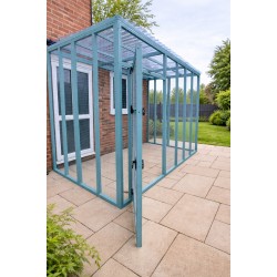 6ft x 9ft x 7ft5" Catio / Cat Lean to Waterproof Roof Painted Blue