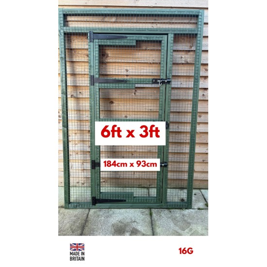 Green Aviary Door Panel 6ft x 3ft 16G Wire Mesh (184 x 94cm)