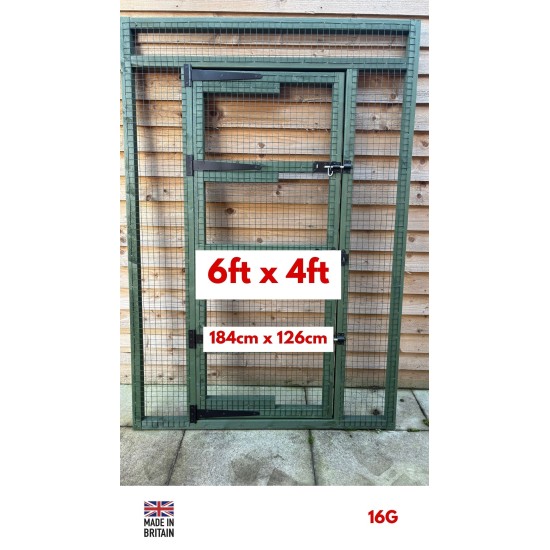 Green Aviary Door Panel 6ft x 4ft 16G Wire Mesh (184 x 126cm)