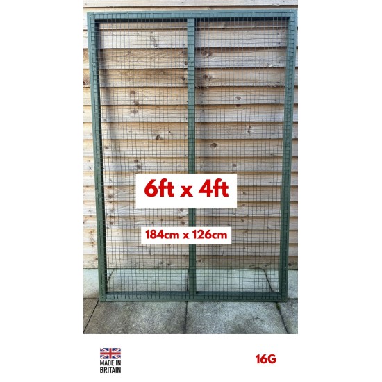 Green Wire Mesh Panel (6FT X 4FT 184cm x 126cm - 16G Wire)