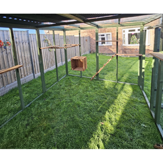 PVC Green Cat Play Pen Catio 8ft x12ft