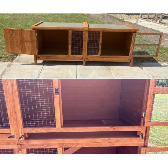 6ft x 9ft Bunnio with 1 Tier 6ft Rabbit Hutch Included 16G 1/2" x 1/2" wire mesh 6ft x 9ft Bunnio with 1 Tier 6ft Rabbit Hutch Included 16G 1/2" x 1/2" wire mesh