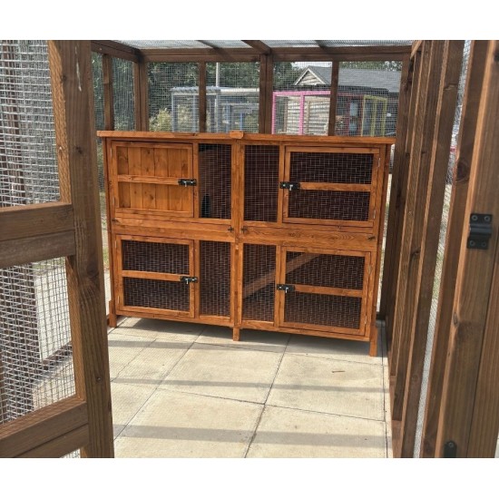6ft x 9ft Bunnio with 2 Tier 6ft Rabbit Hutch Included 16G 1/2" x 1/2" wire mesh 6ft x 9ft Bunnio with 2 Tier 6ft Rabbit Hutch Included 16G 1/2" x 1/2" wire mesh