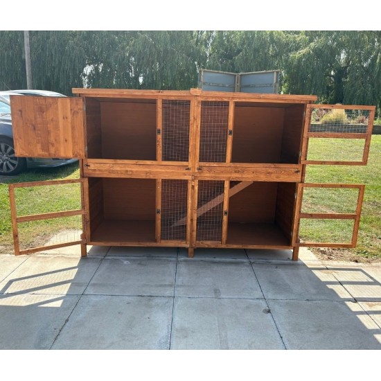 6ft x 9ft Bunnio with 2 Tier 6ft Rabbit Hutch Included 16G 1/2" x 1/2" wire mesh 6ft x 9ft Bunnio with 2 Tier 6ft Rabbit Hutch Included 16G 1/2" x 1/2" wire mesh