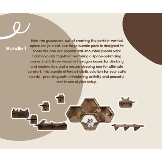 Wall Mounted Indoor Cat Furniture Bundle 1