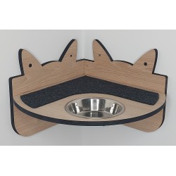 Wall Mounted Corner Shelf With Feeding Bowl for cats Wall Mounted Corner Shelf With Feeding Bowl for cats