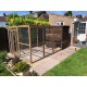 Enclosed Wooden Waterproof Dog Shelter With outside Exercise Run  