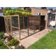 Enclosed Wooden Waterproof Dog Shelter With outside Exercise Run  