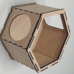 Wall Mounted Hexagon Box Open Front for cats Wall Mounted Hexagon Box Open Front for cats