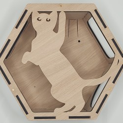 Wall Mounted Hexagon Box With Filler for cats Wall Mounted Hexagon Box With Filler for cats