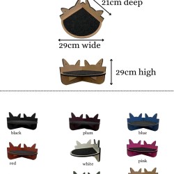 Hand Painted and Natural Indoor Cat Corner Shelf