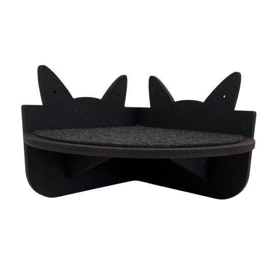 Hand Painted and Natural Indoor Cat Corner Shelf Hand Painted and Natural Indoor Cat Corner Shelf