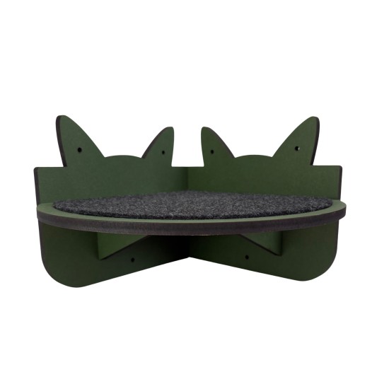 Hand Painted and Natural Indoor Cat Corner Shelf Hand Painted and Natural Indoor Cat Corner Shelf