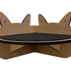 Hand Painted and Natural Indoor Cat Corner Shelf Hand Painted and Natural Indoor Cat Corner Shelf