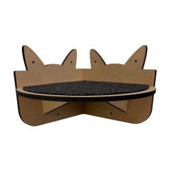 Hand Painted and Natural Indoor Cat Corner Shelf Hand Painted and Natural Indoor Cat Corner Shelf