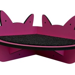 Hand Painted and Natural Indoor Cat Corner Shelf