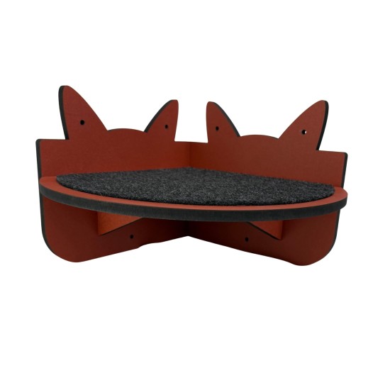 Hand Painted and Natural Indoor Cat Corner Shelf Hand Painted and Natural Indoor Cat Corner Shelf