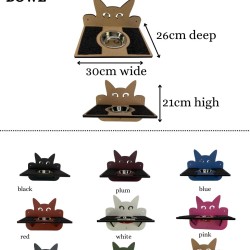 Hand Painted and Natural Indoor Cat Double Shelf with feeding bowl Hand Painted and Natural Indoor Cat Double Shelf with feeding bowl