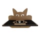 Hand Painted and Natural Indoor Cat Double Shelf with feeding bowl Hand Painted and Natural Indoor Cat Double Shelf with feeding bowl