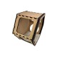 Hand Painted and Natural Indoor Cat Hex Box With Open Front Hand Painted and Natural Indoor Cat Hex Box With Open Front