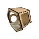 Hand Painted and Natural Indoor Cat Hex Box With Open Front Hand Painted and Natural Indoor Cat Hex Box With Open Front