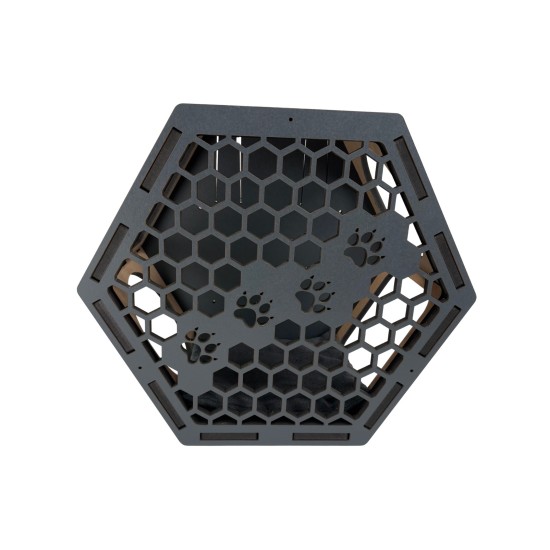 Hand Painted and Natural Indoor Cat Hex Box With Front Panel Hand Painted and Natural Indoor Cat Hex Box With Front Panel