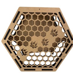 Hand Painted and Natural Indoor Cat Hex Box With Front Panel Hand Painted and Natural Indoor Cat Hex Box With Front Panel