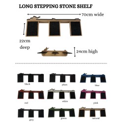 Hand Painted and Natural Cat Long Stepping Stone Shelf