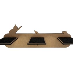 Hand Painted and Natural Indoor Cat Long Stepping Stone Shelf