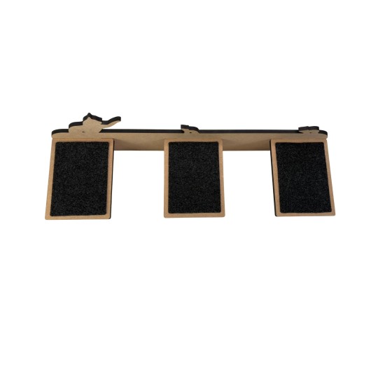 Hand Painted and Natural Indoor Cat Long Stepping Stone Shelf