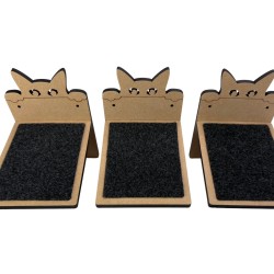 Hand Painted and Natural Indoor Cat Small shelf Pack of 3