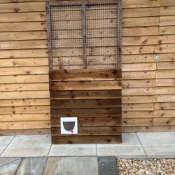 Mesh Locking Cat Flap Half Boarded Panel 6x3 Mesh Locking Cat Flap Half Boarded Panel 6x3