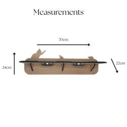 Wall Mounted Large Shelf With Feeding Bowl for cats
