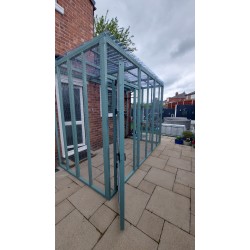 6ft x 9ft x 7ft5" Catio / Cat Lean to Waterproof Roof Painted Blue  6ft x 9ft x 7ft5" Catio / Cat Lean to Waterproof Roof Painted Blue