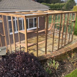 The Whisker Lodge – 12ft8" x 8ft Lean-To Catio with Shelves and Roof Options 🐈‍⬛ 🛖🐾