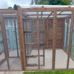 6ft x 6ft  Freestanding Catio with security door 16G 1" x 1" wire mesh 6ft x 6ft  Freestanding Catio with security door 16G 1" x 1" wire mesh