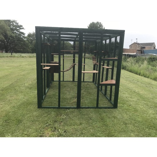 Green PVC Cat Catio Play Pen 6ft x 9ft 