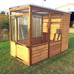 Luxury Cat Run With Raised Sleeping Box 4ft x 8ft