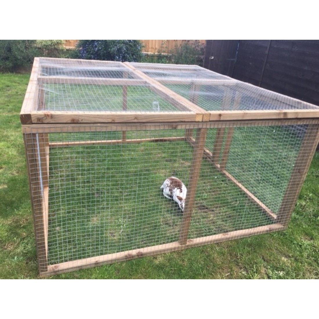 Rabbit / chicken run 3ft tall with door and mesh roof.