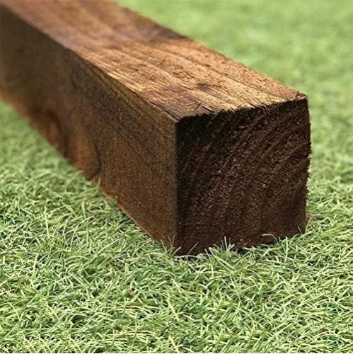  Square Wooden Post 6ft X 3" Pack of 4 Fence Posts Stained Treated Garden Timber 